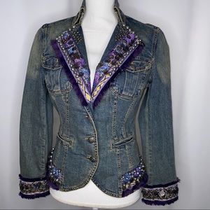Alba Moda Jean Jacket Blazer Boho